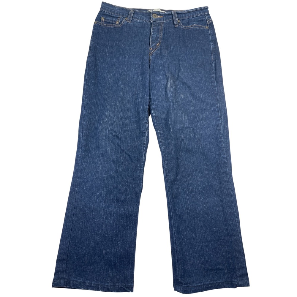 Levis 512 Womens 10P Short Bootcut Jeans Perfectly Slimming Dark Wash Stretch